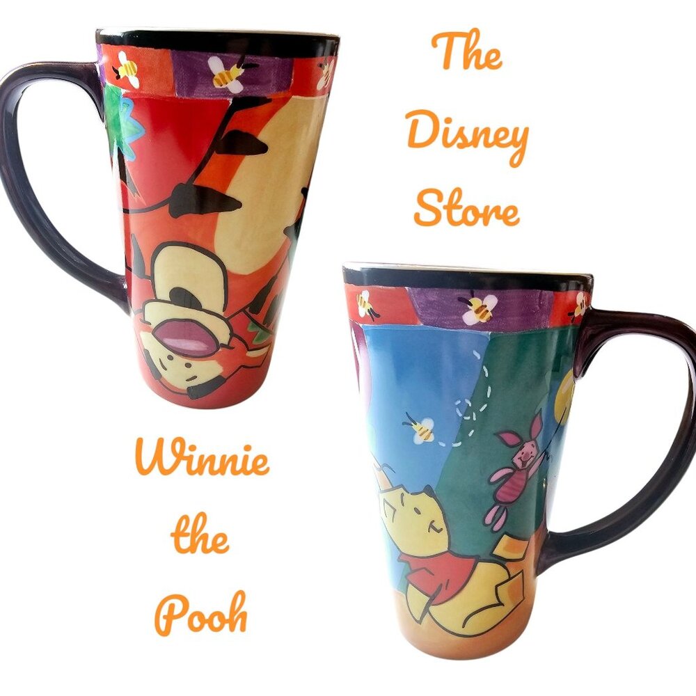 Vintage The Disney Store Winnie the Pooh Coffee Tea Hot Drink TALL Mug,